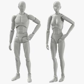 3D Mannequins Rigged Collection model